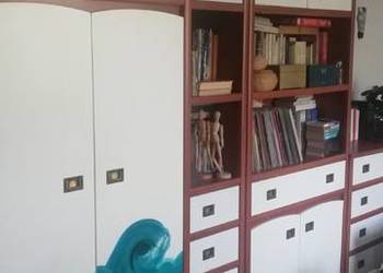 Komplet mebli zestaw VOX Magellan szafa komoda regały biały brąz stan bdb-