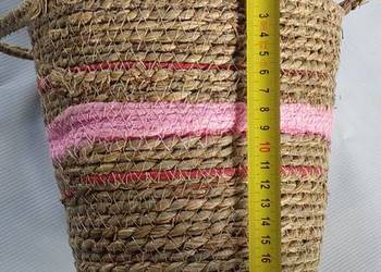 Nowa, osłona kosz pleciony na doniczkę z kwiatami 20cm średnicy.