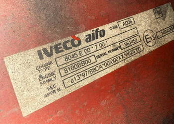 silnik 4-cylindrowy FIAT Iveco ciągnik CASE NEW HOLLAND moc ok.60-70KM