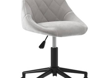 Obrotowe krzesło biurowe jasnoszare obite aksamitem WM-335484