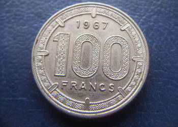 Stare monety 100 frank 1967 Afryka Równikowa piękna