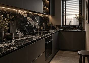 Blaty kuchenne i łazienkowe czarny brazylijski granit Maori Black gr.2cm
