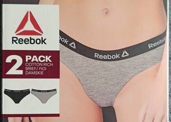 REEBOK figi damskie 2-pak, rozmiar M (40), kolor: szary/czarny