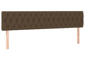 Zagłówek do łóżka z LED ciemnobrązowy 180x7x78/88 cm tkanina WM-3121965