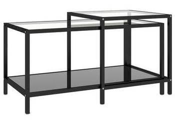 vidaXL Stoliki herbaciane, 2 szt., szkło hartowane, czarne(sku331614)