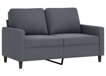 Sofa 2-osobowa ciemnoszary 120 cm tapicerowana aksamitem WM-359190
