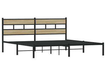 Łóżko Czarne Metalowe Rama Łóżka Metalowa Ze Stelażem 193x203 cm WM-4017108