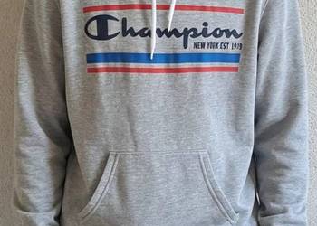 Champion Bluza z Kapturem kangurka rozm. M Szara, Duże logo