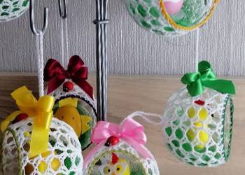 Kolorowe zawieszki wielkanocne w formie jajek wielkanocnych. Zestaw 6 szt.