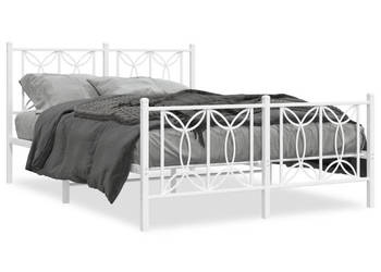 Łóżko Metalowe Białe Rama Łóżka Ze Stelażem Biała 135x190 cm WM-376194