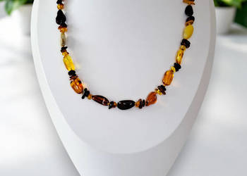 Korale z bursztynu, BURSZTYN bałtycki mix kształtów i kolorów #958