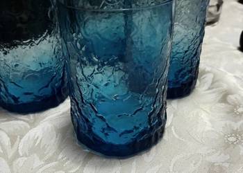 Szklanki niebieskie Ruda Glasbruk Szwecja