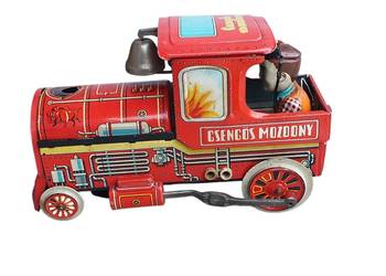 Stara blaszana lokomotywa produkcja węgierska lata 60 unikat kolekcjonerski