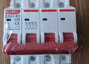 nowy wyłącznik automatyczny Earu DZ47-63 400v 25A