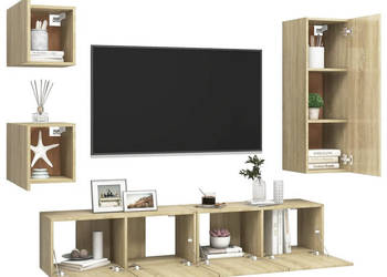 5-cz. zestaw szafek TV dąb sonoma materiał drewnopochodny WM-3079011