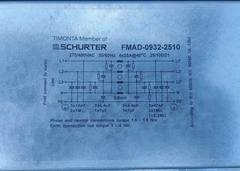 Filtr zasilania RFI EMI 3 fazy 3x25A