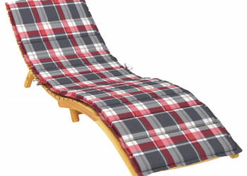 Poduszka na leżak czerwona krata 200x70x3 cm tkanina Oxford WM-314231