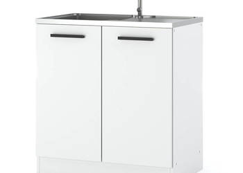 szafka kuchenna stojąca pod zlew modułowa nowoczesna 80cm blande biała mat