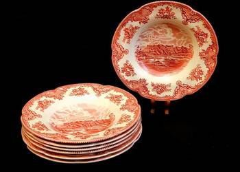 Talerz obiadowy głęboki angielski Johnson Bros "Old Britain Castles"