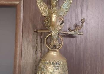 Piękny stary unikalny mosiężny dzwon ze Szwecji