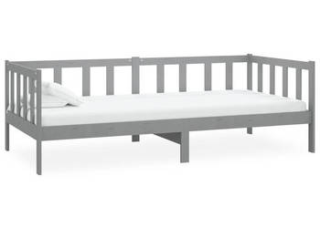 Łóżko dzienne z materacem szare drewno sosnowe 90x200 cm WM-3083616