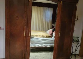 Szafa secesyjna garderobiana dębowa 3 drzwiowa z lustrem antyk !!