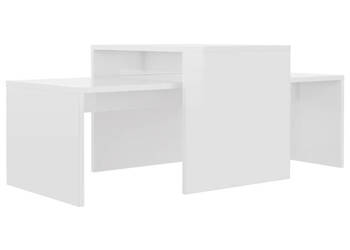 Zestaw stolików kawowych biały na wysoki połysk 100x48x40 cm WM-802918