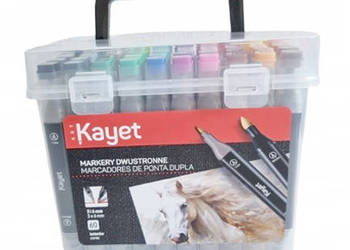 kayet markery permanentne, dwustronne markery 60 sztuk, wodoodporne markery