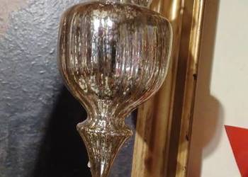 zPRL szklo posrebrzane z szkla rtęciowego żebrowana bombka choinkowa