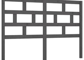 Wezgłowie łóżka szare 126x4x100 cm lite drewno sosnowe WM-814186