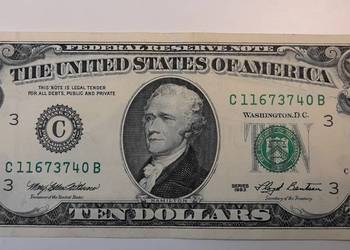 10 dolarów usa 1993 mała głowa
