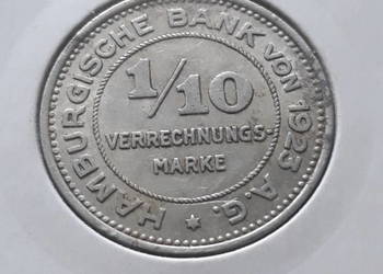 1/10 Marki Hamburg 1923 r. - Notgeld
