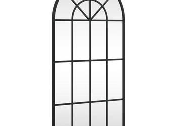 Lustro ścienne czarne 40x80 cm zakończone łukiem żelazo WM-358625