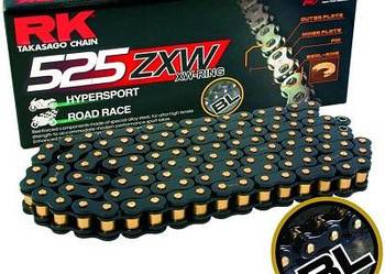 Łańcuch napędowy RK SW525ZXW  114 otwarty z zakuwką czarny, trzpienie złote