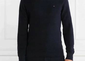 Sweter bawełniany Tommy Hilfiger regular fit - czarny L przecena