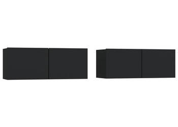 Szafki pod telewizor 2 szt. czarne 80x30x30 cm WM-804536