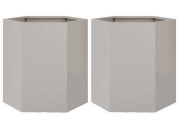 Donice ogrodowe 2 szt. sześciokątne 46x40x45 cm stal WM-851117