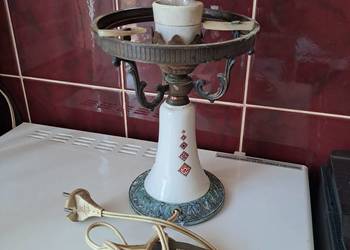 Stolowa lampa z okresu prl - mosiężna, nocna lampa 30cm