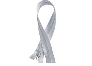 Zamek błyskawiczny rozdzielczy z dwoma uchwytami kostkowy #8 225cm biały