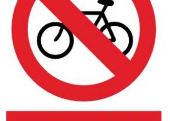 Naklejka BHP Zakaz wjazdu na rowerach GC064