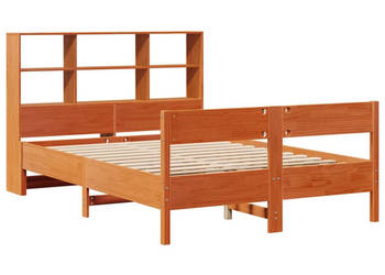 Łóżko z regałem bez materaca lite drewno sosnowe 140x200 cm WM-3322989