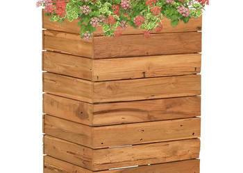 Podwyższona donica 50x40x72 cm drewno tekowe z recyklingu/stal WM-47427