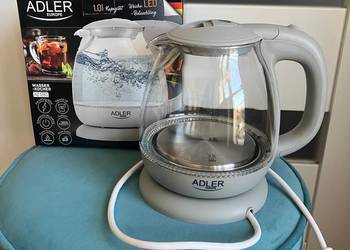 Czajnik elektryczny Adler 1L litrowy szklany dzbanek LED