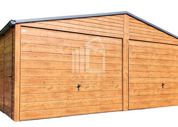 GARAŻ BLASZANY 6m x 7m dwuspadowy 2x Brama - okno ID127