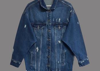 Damska długa kurtka jeansowa katana granatowa bawełniana Melly&Co 38