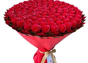BUKIET 101 RÓŻ MYDLANYCH DLA DZIEWCZYNY KOBIETY DUŻY PREZENT NA WALENTYNKI