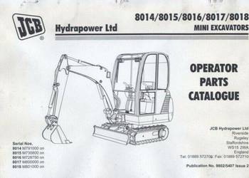 JCB 8014 8015 8016 8017 8018 katalog części koparka