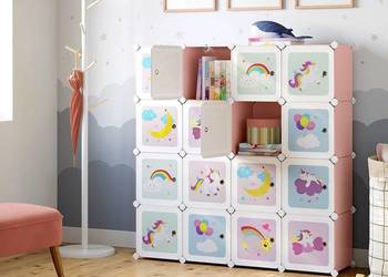 System regałów organizer dla dzieci szafki 123 x 31 x 123 cm wielokolorowy