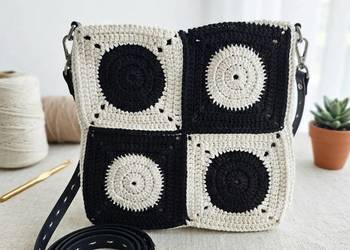 Torebka listonoszka crochet, ręczne robiona