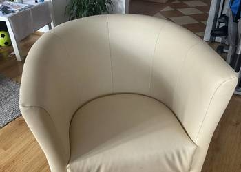 Fotel skórzany kremowy